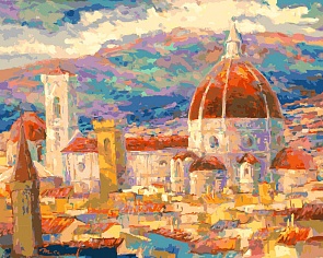 Раскраски по номерам - Дождь над Флоренцией, 30 х 40 см. (Белоснежка, 034-AS)